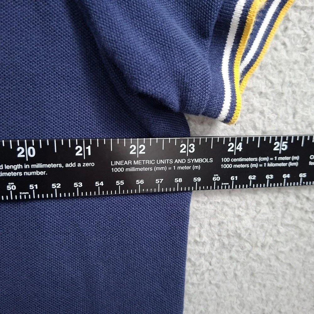Polo Ralph Lauren Mens XL Custom Slim Fit Polo Shirt Blue Logo Sleeve Stripes